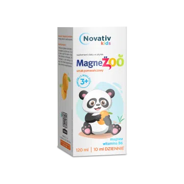 Novativ kids Magnezoo, płyn o smaku pomarańczowym, 120 ml