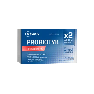 NOVATIV Probiotyk + prebiotyk 5 mld bakterii, 20 kapsułek