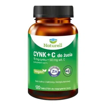 Naturell Cynk+C, tabl.do rozgr,zucia, 120 szt