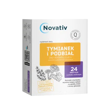 Novativ Tymianek i Podbiał, tabletki do ssania, 24 sztuki