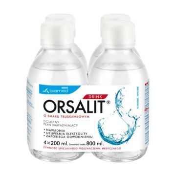 Orsalit drink, plyn, truskawkowy, 4 x 200 ml