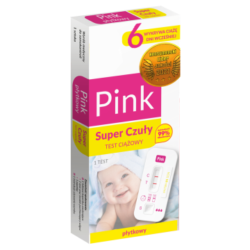 Pink Super Czuly, test,ciazowy,plytkowy, 1 szt