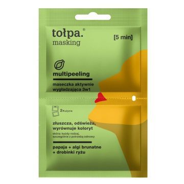 Tołpa masking, multipeeling, aktywnie wygładzająca maseczka 3w1, 2x5ml