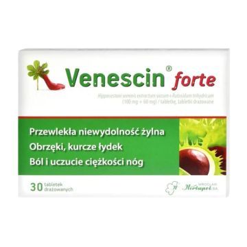 Venescin forte, tabletki drażowane, 30 szt.