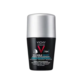 Vichy Homme Invisible Resist, antyperspirant roll-on przeciw śladom, 72h, 50 ml