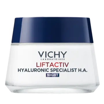 Vichy Liftactiv, przeciwzmarszczkowy krem ujędrniający z kwasem hialuronowym na noc, 50 ml