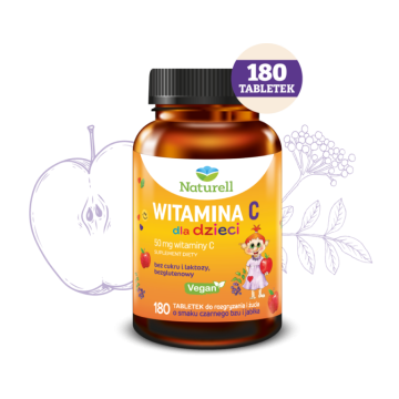 Naturell Witamina C dla dzieci, tabl., 180 szt