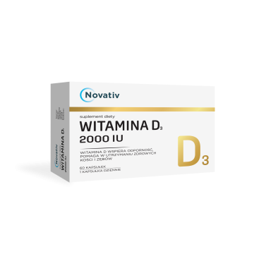 Novativ Witamina D3 2000 IU, kapsułki, 60 sztuk