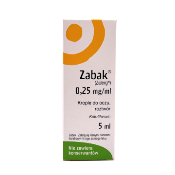 Zabak, 0,25 mg/ml, krople do oczu,(i.row),InPh,Fran, 5 ml