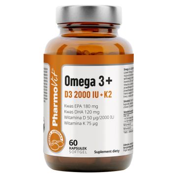 Pharmovit Omega 3+ D3 2000IU +K2, kapsułki, 60 szt.