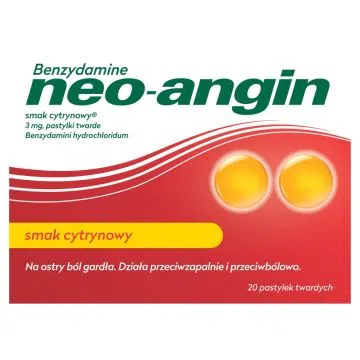 Benzydamine Neo-angin smak cytrynowy,3mg,pastyl.twarde,20szt