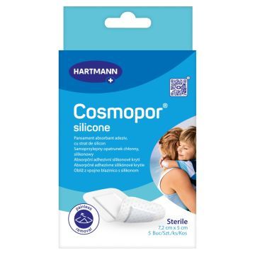 Cosmopor Silicone, opatr., chlonny, 7,2x5cm, 5 szt