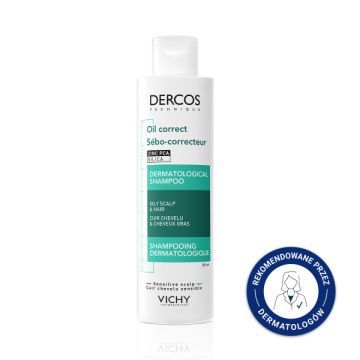 Vichy Dercos Oil Correct, szampon normalizujący sebum, 200 ml