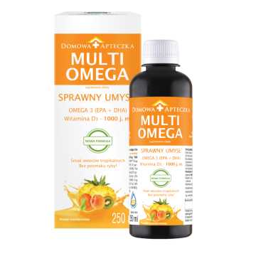 MultiOmega, płyn, smak owoców tropikalnych, 250 ml