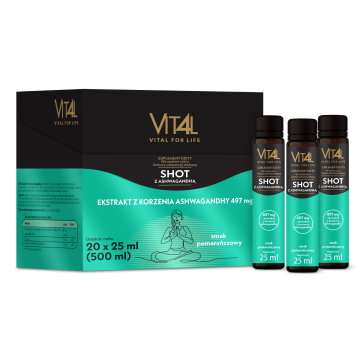 Vit4l Vital for life Shot z ashwagandhą, płyn, 20 x 25ml