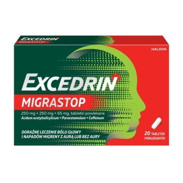 Excedrin MigraStop, tabl.powl.,(i.rów),MDZ,Belgia, 20 szt