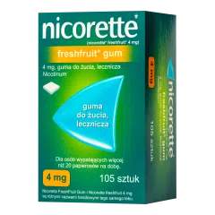Nicorette FreshFruit Gum, 4 mg,(i.row),Delf,Grecja,105 szt