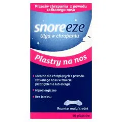 Snoreeze, Plastry na nos ulga w chrapaniu, rozmiar mały-średni, 10 szt.