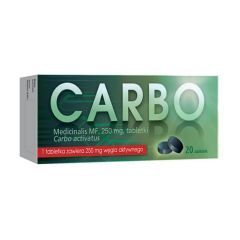 Carbo Medicinalis MF, 250 mg, tabletki, 20 szt.