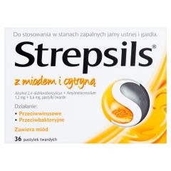 Strepsils z miodem i cytryną, pastylki twarde, 36 szt.