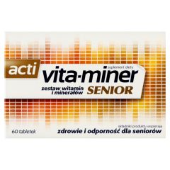 Acti vita-miner Senior (Vita miner Senior), drażetki dla osób po 50 roku życia, 60 szt.