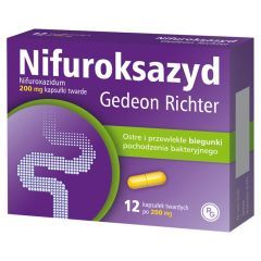 Nifuroksazyd Gedeon Richter, 200 mg, kapsułki twarde, 12 szt.