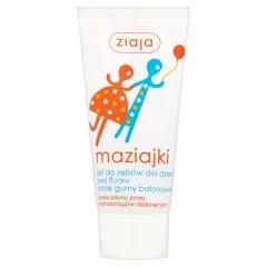 Ziaja Maziajki, żel do zębów dla dzieci bez fluoru, smak gumy balonowej, 50 ml