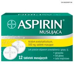 Aspirin Musująca (Ultra Fast), 500 mg, tabletki musujące, 12 szt.