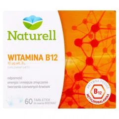 Naturell Witamina B12, 10 &micro;g, tabletki do rozgryzania i żucia, 60 szt.