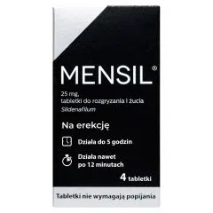 Mensil, 25 mg, tabletki do rozgryzania, żucia, 4 szt.