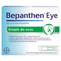 Bepanthen Eye, krople do oczu, pojemniki jednodawkowe, 0,5 ml, 10 szt.
