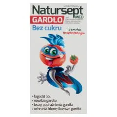 Natursept med gardło, lizaki bez cukru, smak truskawkowy, 6 szt.