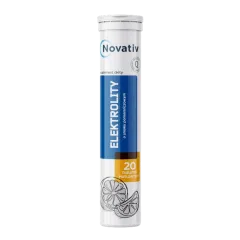 Novativ Elektrolity, tabletki musujące o smaku pomarańczowym, 20 sztuk