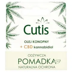 CUTIS POMADKA KONOPNA + CBD kannabidiol do odżywienia i  ochrony ust oraz aktywnej regeneracji pęknięć i zajadów