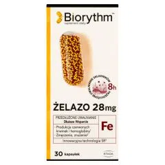 Biorythm Zelazo 28 mg, kaps.o przedl.uwaln.,30 szt