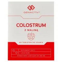 Colostrum Genactiv z malina, tabl.do ssania, 60 szt
