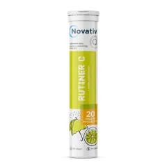 Novativ Rutiner C, tabletki musujące o smaku cytrynowym, 20 sztuk