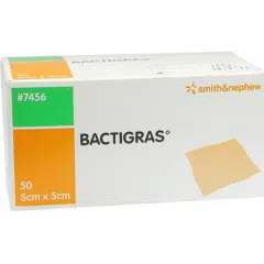 Bactigras, opatrunek parafinowy, jałowy, 5 cm x 5 cm, 50 szt.