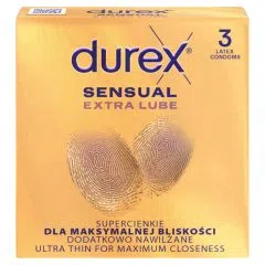 Durex Sensual Extra Lube, prezer, super cienkie,nawilż, 3szt