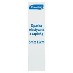 Viscoplast, opaska elastyczna tkana z zapinką, 5 m x 15 cm, 1 szt.