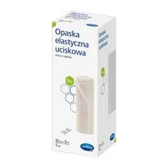Opaska elastyczna uciskowa tkana z zapinką, 12 cm x 5 m, 1 szt.