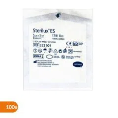 Sterilux ES, kompresy niejałowe, 17-nitkowe, 8 warstwowe, 5 cm x 5 cm, 100 szt.