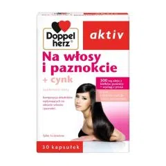 Doppelherz aktiv Na włosy i paznokcie + cynk, kapsułki, 30 szt.