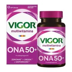 Vigor multiwitamina ONA 50+ zestaw witamin i minerałów z ashwagandhą i reishi, tabletki, 60 szt.
