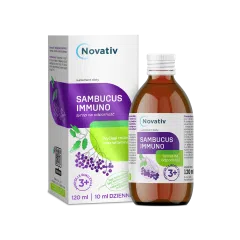 Novativ Sambucus immuno, syrop na odporność, 120 ml