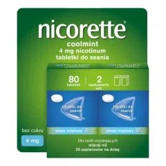 Nicorette Coolmint, 4 mg, tabl.do ssania, 80 szt