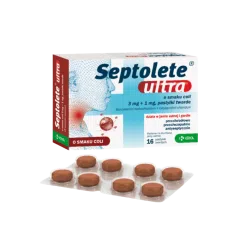 Septolete Ultra o smaku coli, 3mg + 1mg, pastylki twarde, 16 szt