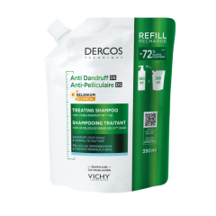 Vichy Dercos, szampon przeciwłupieżowy, włosy normalne i przetłuszczające się, refill, 390ml