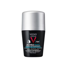 Vichy Homme Invisible Resist, antyperspirant roll-on przeciw śladom, 72h, 50 ml
