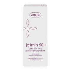 Ziaja, jaśmin w kremie przeciw zmarszczkom 50+ pod oczy i na powieki, 15 ml